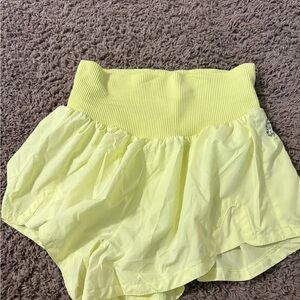 Free people Neon yellow high waisted shorts! (worn twice) XS